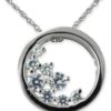 Sterling Silver .09  CTW Round Cobblestone Pendant on 18" Chain - Image 2