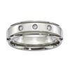 7mm Titanium Comfort-fit Band Unisex Wedding Band Ring with .10ctw Diamonds - Image 2