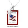 Sterling Silver  Enamel "Thanks Soldiers" Charm with 20"Cable - Image 2