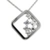 Sterling Silver 1.2 CTW Square Cobblestone Pendant on 18" Chain - Image 2