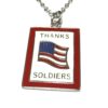 Sterling Silver  Enamel "Thanks Soldiers" Charm with 20"Cable