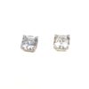 Sterling Silver 6mm Asscher Cut CZ Stud Earrings