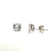 Sterling Silver 6mm Asscher Cut CZ Stud Earrings - Image 2