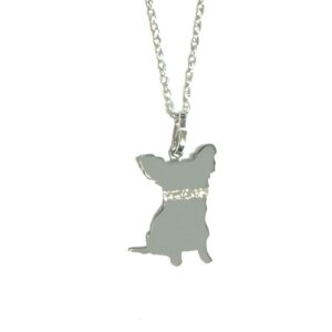 Papillon Sterling Silver Rhodium Plated Pendant with Glitter Collar