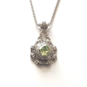 Sterling Silver Solemn Sea TM Mystic Quartz Pendant