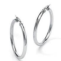 Stainless Steel 2.50" Tubular Hoop Earrings