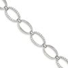 Sterling Silver Rhodium Plated Oblong CZ Bracelet