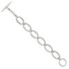 Sterling Silver Rhodium Plated Oblong CZ Bracelet - Image 2
