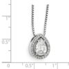 Sterling Silver Rhodium Plated Tear Drop Pendant - Image 3