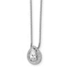 Sterling Silver Rhodium Plated Tear Drop Pendant