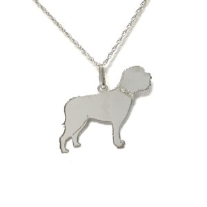 Romagnolo Lagotto Glitter Collar Sterling Silver Rhodium Plate Dog Pendant (Copy)