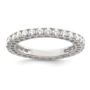 Anniversary Sterling Silver Simulated Diamond Band