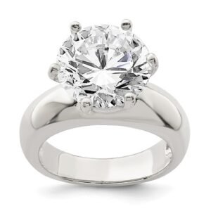 Sterling Silver Round Solitaire CZ Ring