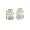 Sterling Silver Rhodium Plated Scroll CZ Designer Earrings