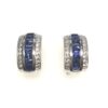 Sterling Silver Simulated Sapphire ChannelSet CZ Earrings