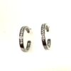 Stainless Steel 1.0" Hoop Earrings with Crystals - Image 3