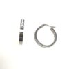 Stainless Steel 1.0" Hoop Earrings with Crystals - Image 2