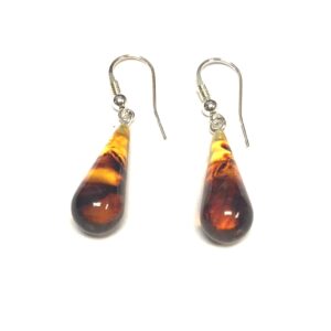 Genuine Baltic Amber Tear Drop Earrings