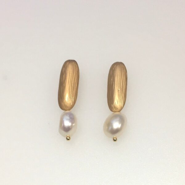 Faux Pearl Gold Plated Drop Earrings